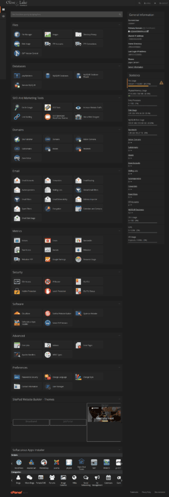 cPanel Dashboard