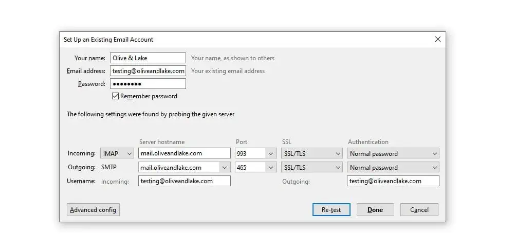 Imap Settings