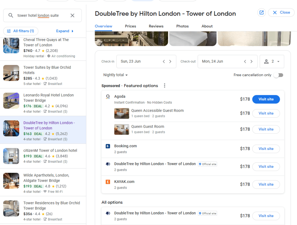 Exemple de parité tarifaire