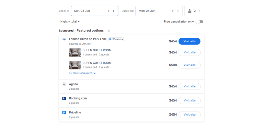 Accord de parité tarifaire large