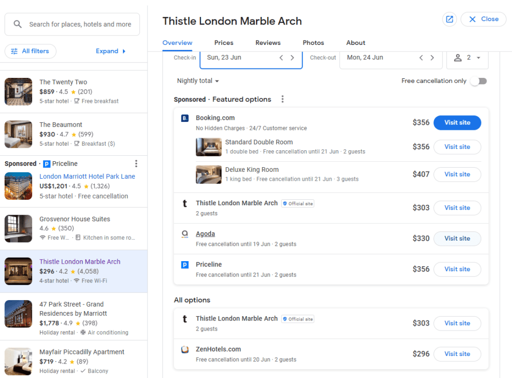 Parité tarifaire étroite