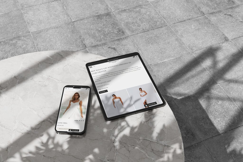 Tablet and Mobile View Minster Bridal