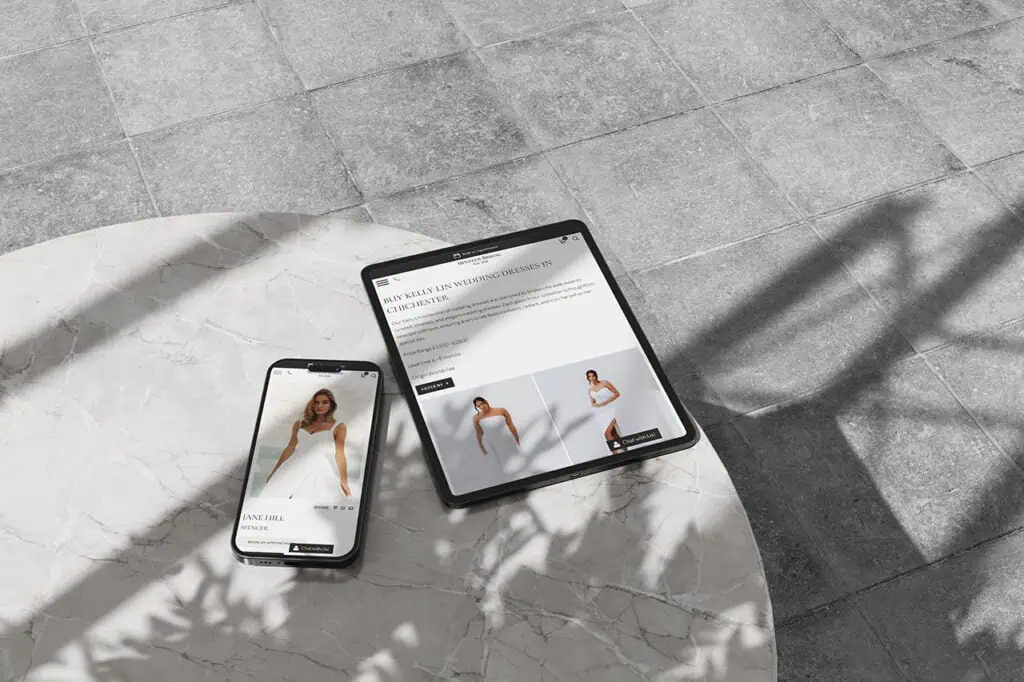 Tablet and Mobile View Minster Bridal